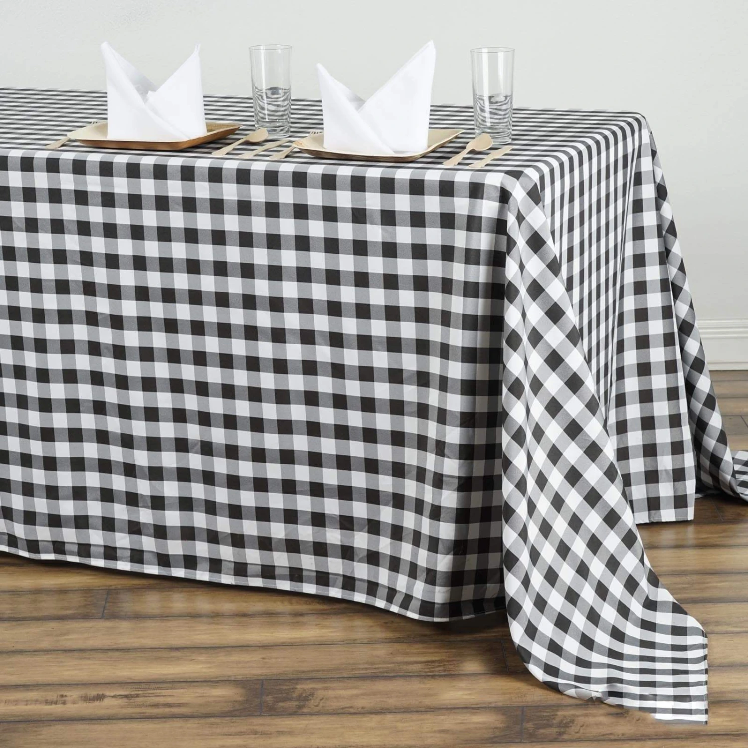 90x156" Checkered Gingham Polyester Tablecloth 18 90x156" Checkered Gingham Polyester Tablecloth - Image 16