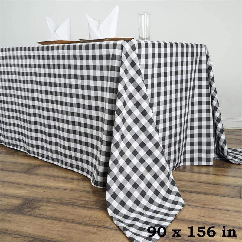 90x156" Checkered Gingham Polyester Tablecloth 15 90x156" Checkered Gingham Polyester Tablecloth - Image 13