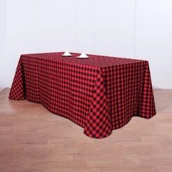 90x156" Checkered Gingham Polyester Tablecloth