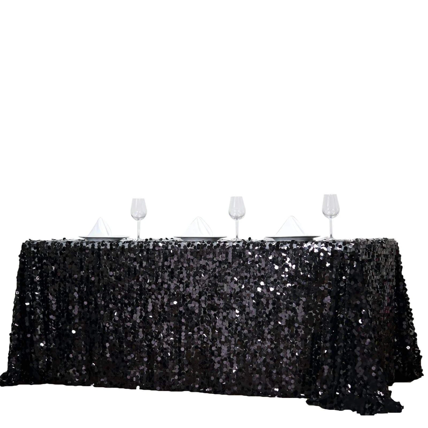 90x156" Large Payette Sequin Rectangular Tablecloth 6 90x156" Large Payette Sequin Rectangular Tablecloth - Image 4
