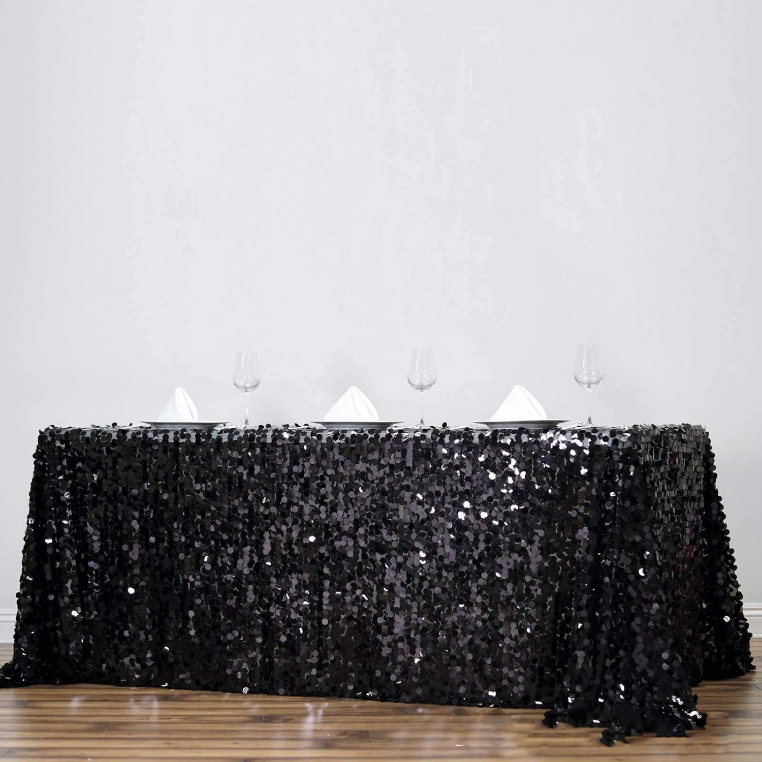 90x156" Large Payette Sequin Rectangular Tablecloth 7 90x156" Large Payette Sequin Rectangular Tablecloth - Image 5
