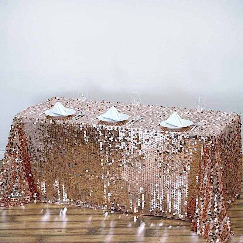 90x156" Large Payette Sequin Rectangular Tablecloth 14 90x156" Large Payette Sequin Rectangular Tablecloth - Image 12