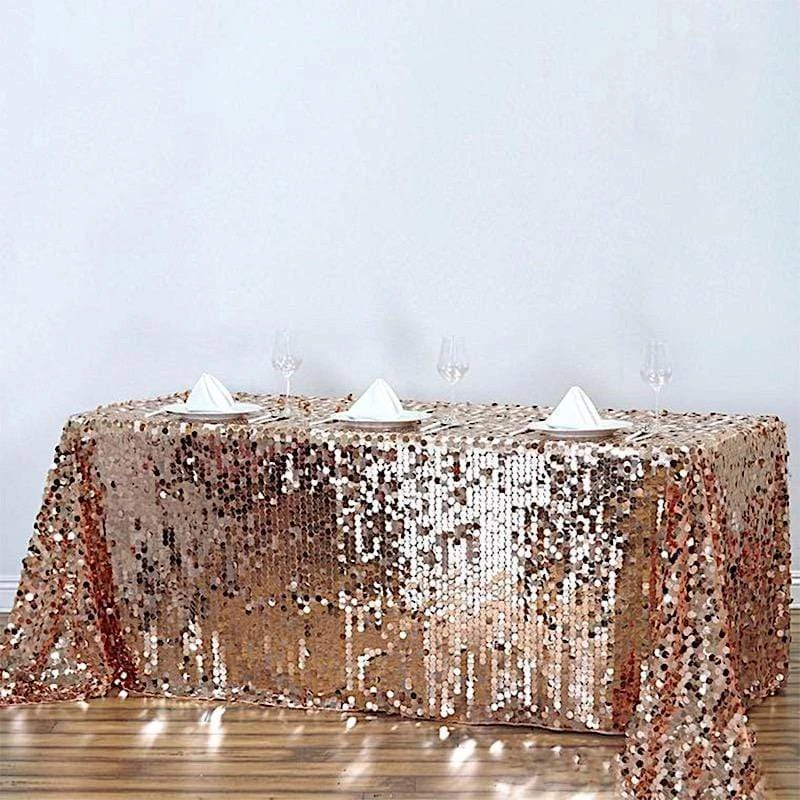 90x156" Large Payette Sequin Rectangular Tablecloth 13 90x156" Large Payette Sequin Rectangular Tablecloth - Image 11
