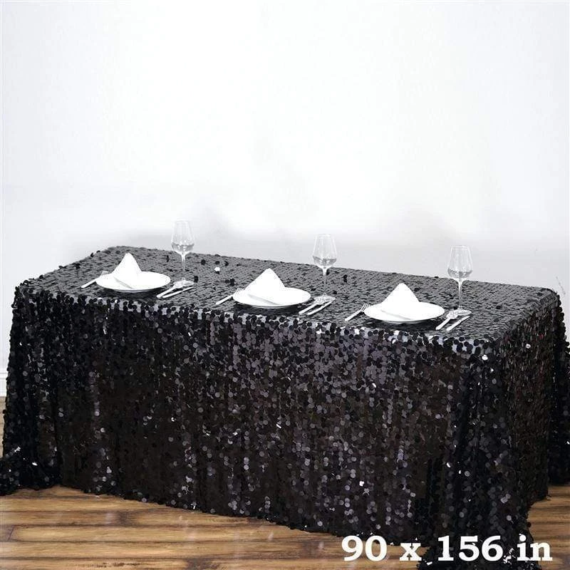 90x156" Large Payette Sequin Rectangular Tablecloth 3 90x156" Large Payette Sequin Rectangular Tablecloth