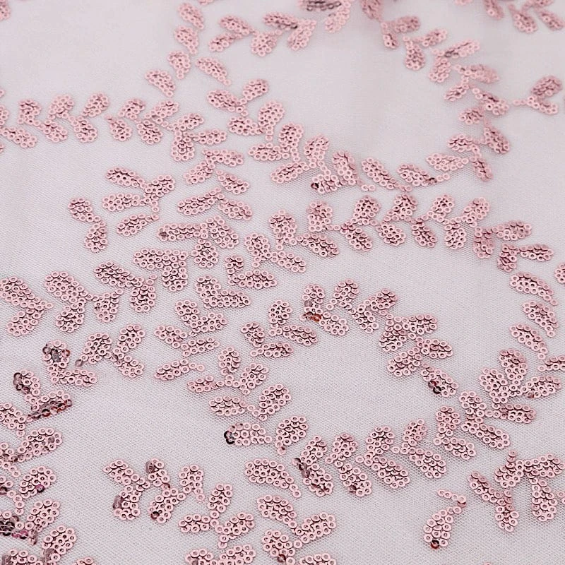 90x156" Sheer Tulle Rectangular Tablecloth With Embroidered Sequins 10 90x156" Sheer Tulle Rectangular Tablecloth With Embroidered Sequins - Image 8