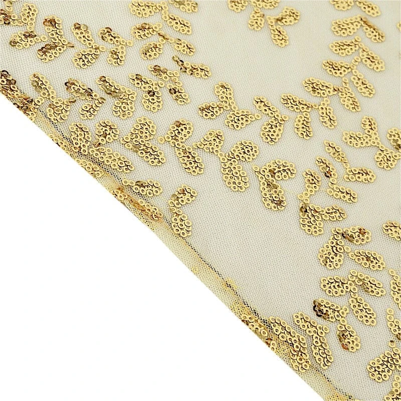 90x156" Sheer Tulle Rectangular Tablecloth With Embroidered Sequins 20 90x156" Sheer Tulle Rectangular Tablecloth With Embroidered Sequins - Image 18