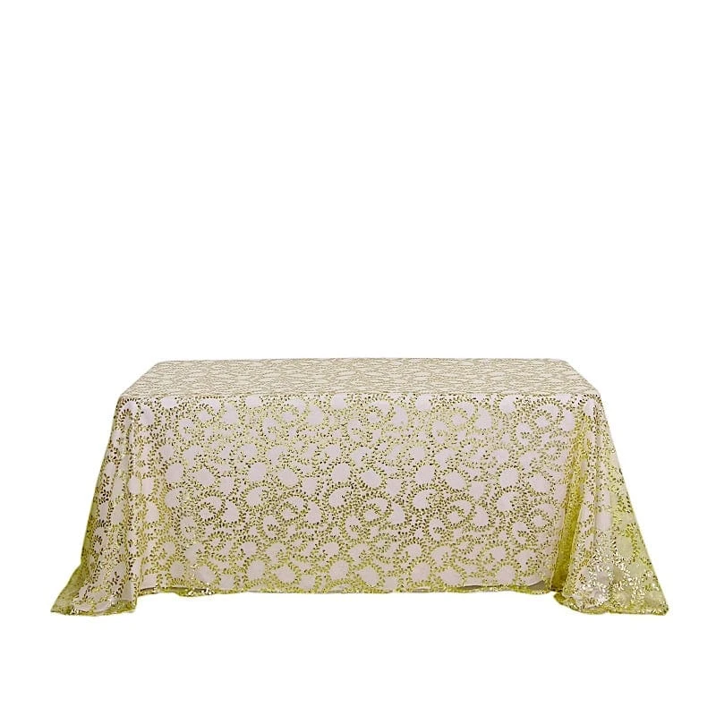 90x156" Sheer Tulle Rectangular Tablecloth With Embroidered Sequins 12 90x156" Sheer Tulle Rectangular Tablecloth With Embroidered Sequins - Image 10
