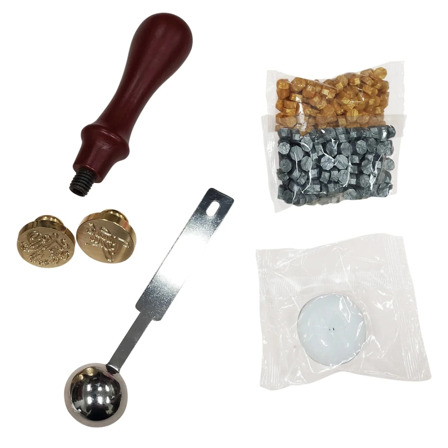 Set Of Wedding Invitation Envelope Wax Seal Stamp Kit - Gold And Silver 3 Set Of Wedding Invitation Envelope Wax Seal Stamp Kit - Gold And Silver