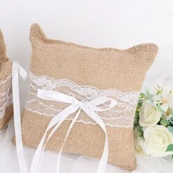 Burlap With Lace Flower Girl Basket And Ring Bearer Pillow - Natural And White 17 Burlap With Lace Flower Girl Basket And Ring Bearer Pillow - Natural And White -Optimal Home Decoration burlap with lace flower girl basket and ring bearer pillow natural and white wed cer fgrb jute01 nat 29496400674879