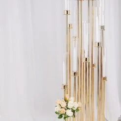 Candelabra Candle Holder Centerpiece With Glass -Optimal Home Decoration candelabra candle holder centerpiece with glass 29339455029311