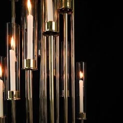 Candelabra Candle Holder Centerpiece With Glass -Optimal Home Decoration candelabra candle holder centerpiece with glass 29339455356991