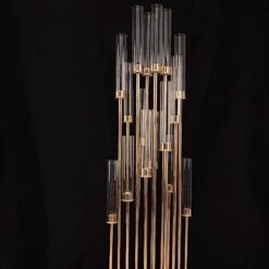 Candelabra Candle Holder Centerpiece With Glass -Optimal Home Decoration candelabra candle holder centerpiece with glass 29339455389759