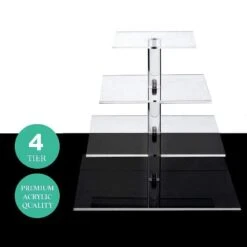 Clear Premium Square Acrylic Crystal Cupcake Stand -Optimal Home Decoration clear premium square acrylic crystal cupcake stand 29041833869375