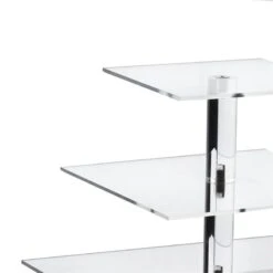 Clear Premium Square Acrylic Crystal Cupcake Stand -Optimal Home Decoration clear premium square acrylic crystal cupcake stand 29041833934911