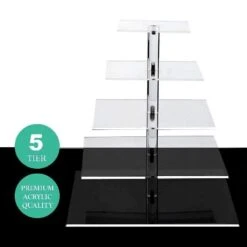 Clear Premium Square Acrylic Crystal Cupcake Stand -Optimal Home Decoration clear premium square acrylic crystal cupcake stand 29041834131519