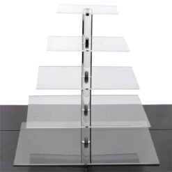 Clear Premium Square Acrylic Crystal Cupcake Stand -Optimal Home Decoration clear premium square acrylic crystal cupcake stand 29041834164287