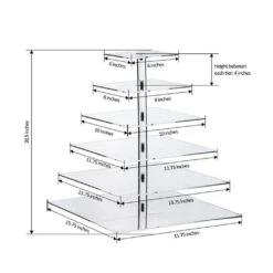 Clear Premium Square Acrylic Crystal Cupcake Stand -Optimal Home Decoration clear premium square acrylic crystal cupcake stand 29041834229823