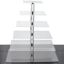 Clear Premium Square Acrylic Crystal Cupcake Stand -Optimal Home Decoration clear premium square acrylic crystal cupcake stand 29042801770559