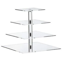 Clear Premium Square Acrylic Crystal Cupcake Stand