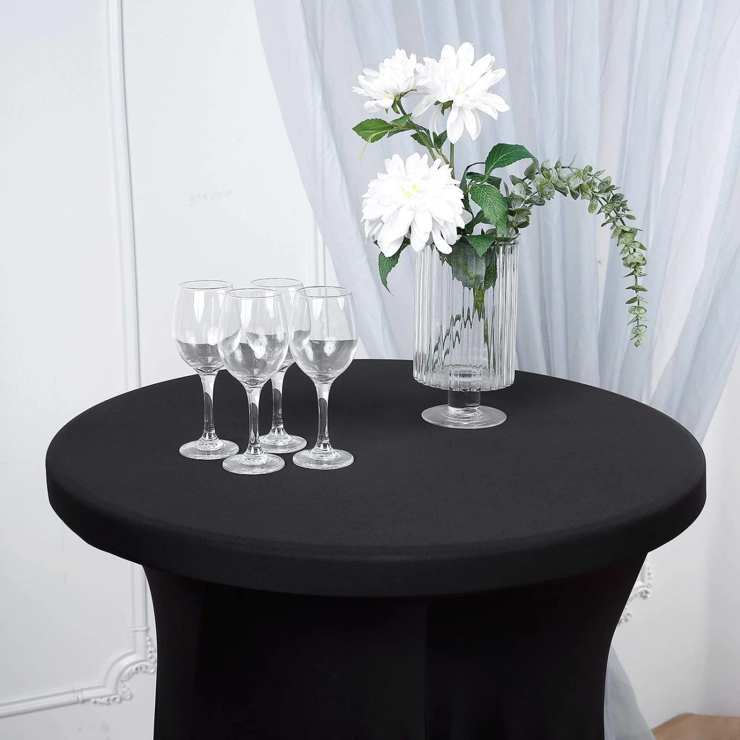 Cocktail Table Cover Natural Wavy Drapes Spandex Tablecloth 7 Cocktail Table Cover Natural Wavy Drapes Spandex Tablecloth - Image 5