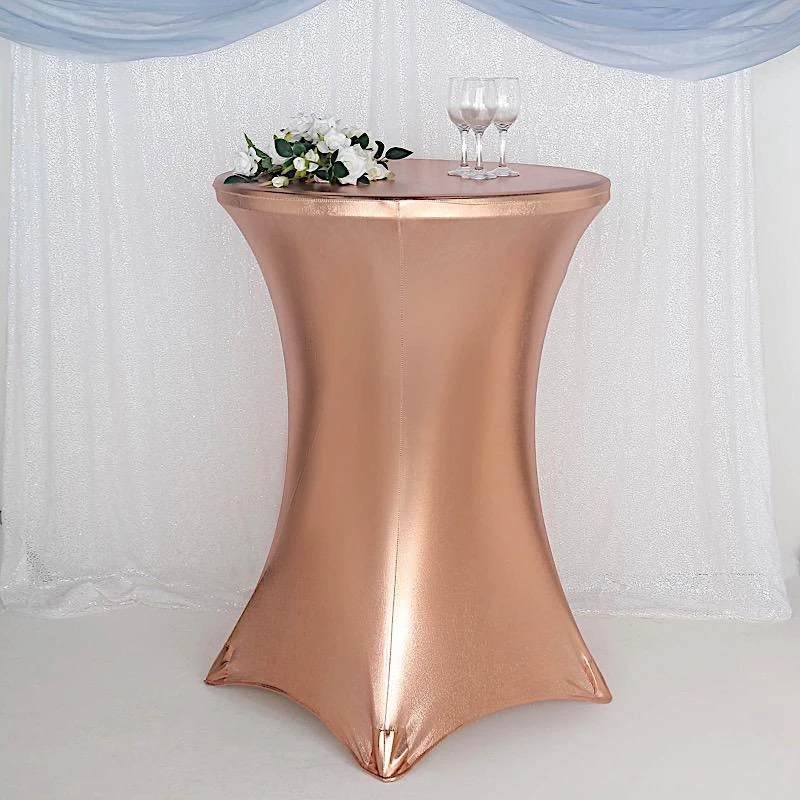 Cocktail Table Cover Premium Metallic Fitted Spandex Tablecloth 19 Cocktail Table Cover Premium Metallic Fitted Spandex Tablecloth - Image 17