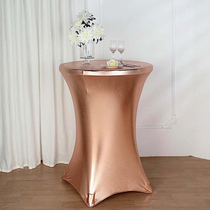 Cocktail Table Cover Premium Metallic Fitted Spandex Tablecloth 20 Cocktail Table Cover Premium Metallic Fitted Spandex Tablecloth - Image 18