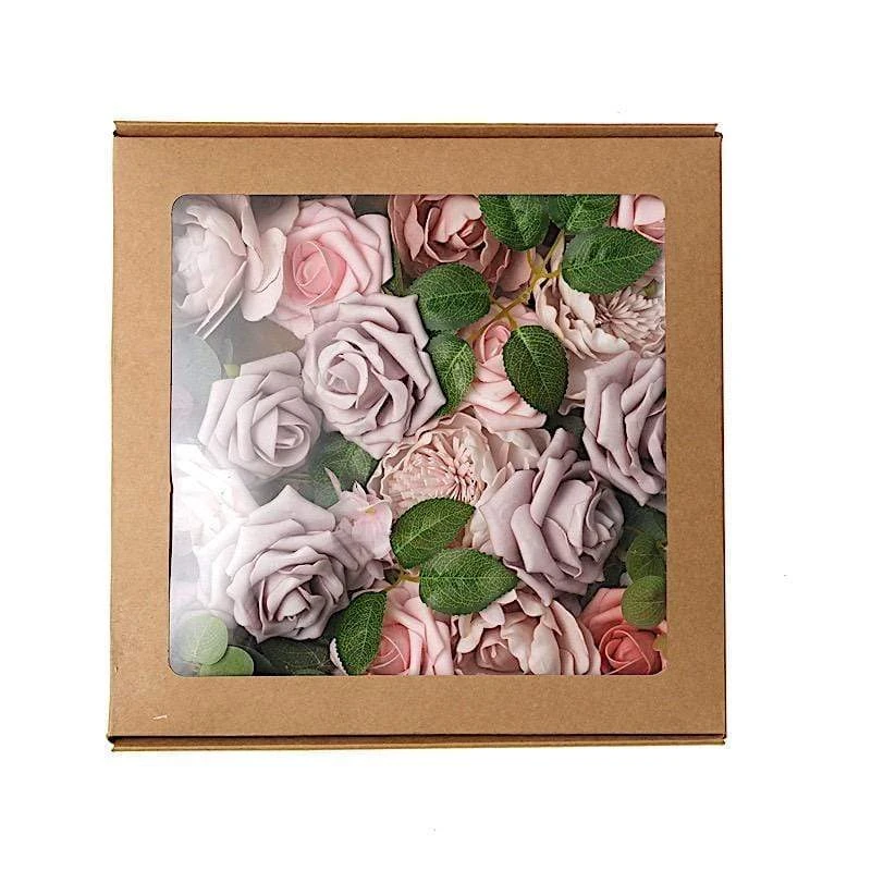 Foam Roses And Peonies With Assorted Silk Florals Artificial Flowers Box - Pink And Coral 3 Foam Roses And Peonies With Assorted Silk Florals Artificial Flowers Box - Pink And Coral