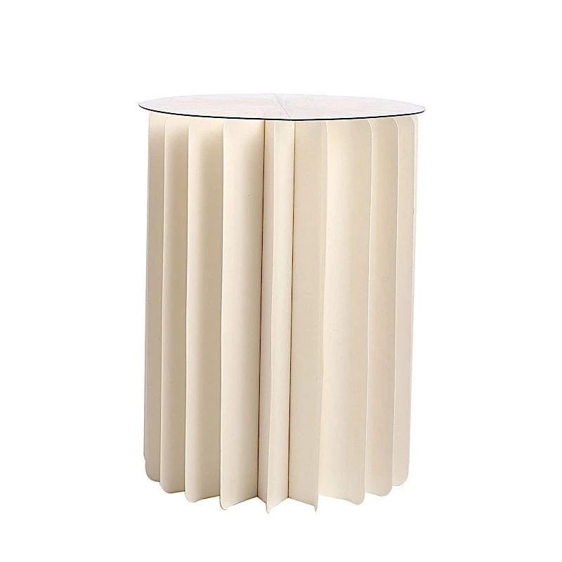 Folding DIY Accordion Pillar Cardboard Display Stand Pedestal Box - Ivory 3 Folding DIY Accordion Pillar Cardboard Display Stand Pedestal Box - Ivory
