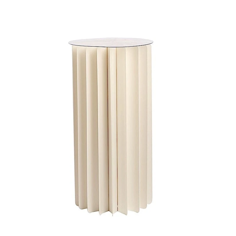 Folding DIY Accordion Pillar Cardboard Display Stand Pedestal Box - Ivory 13 Folding DIY Accordion Pillar Cardboard Display Stand Pedestal Box - Ivory - Image 11