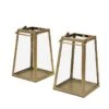 2 Geometric 6" Metal Lantern Candle Holders Hanging Terrariums - Gold And Clear 1 2 Geometric 6" Metal Lantern Candle Holders Hanging Terrariums - Gold And Clear -Optimal Home Decoration geometric metal lantern candle holder hanging terrarium gold and clear 30353934581823
