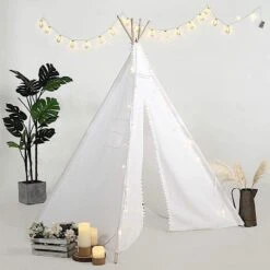 Kids Teepee Play Tent With Window Indoor Outdoor Playhouse - White 20 Kids Teepee Play Tent With Window Indoor Outdoor Playhouse - White -Optimal Home Decoration kids teepee play tent with window indoor outdoor playhouse white furn tent tipi01 wht 28932241948735