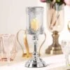 Lacy Trim Metal With Glass Candle Holder Centerpiece -Optimal Home Decoration lacy trim metal with glass candle holder centerpiece 29041881776191