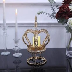 Metal Crown Spiral Pillar Candle Holder Stand Centerpiece - Gold 30 Metal Crown Spiral Pillar Candle Holder Stand Centerpiece - Gold -Optimal Home Decoration metal crown spiral pillar stand votive candle holder gold 30567143538751