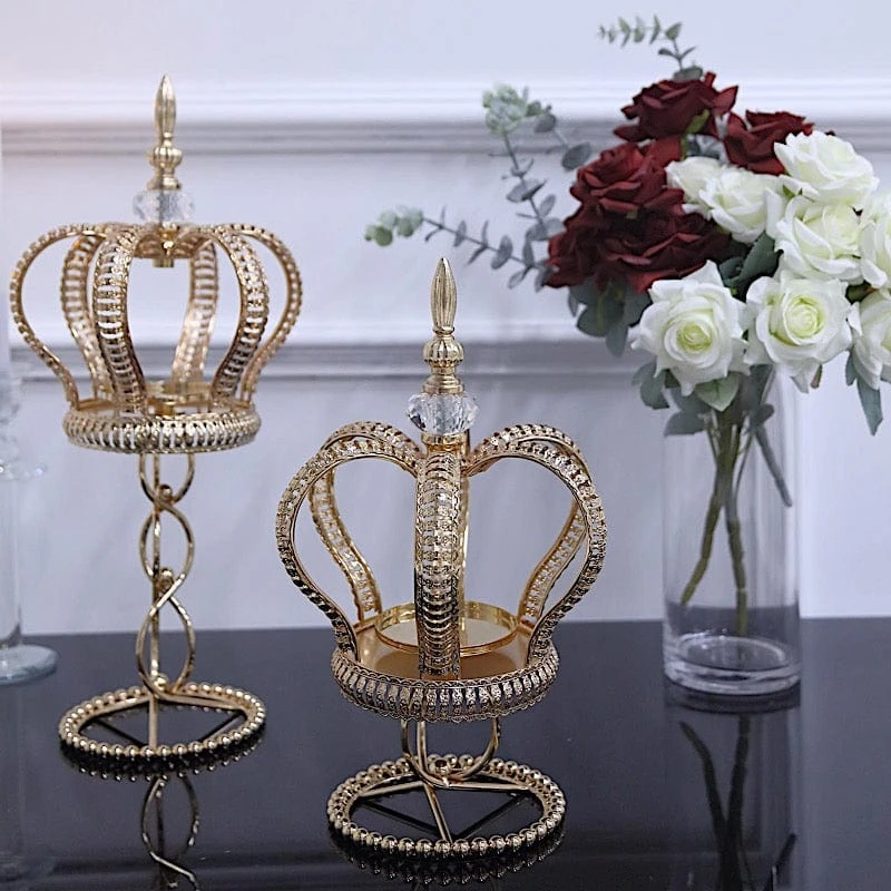 Metal Crown Spiral Pillar Candle Holder Stand Centerpiece - Gold 15 Metal Crown Spiral Pillar Candle Holder Stand Centerpiece - Gold - Image 13