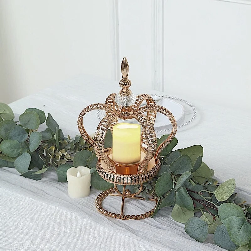 Metal Crown Spiral Pillar Candle Holder Stand Centerpiece - Gold 8 Metal Crown Spiral Pillar Candle Holder Stand Centerpiece - Gold - Image 6