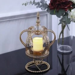 Metal Crown Spiral Pillar Candle Holder Stand Centerpiece - Gold 31 Metal Crown Spiral Pillar Candle Holder Stand Centerpiece - Gold -Optimal Home Decoration metal crown spiral pillar stand votive candle holder gold 30567143702591