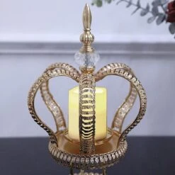 Metal Crown Spiral Pillar Candle Holder Stand Centerpiece - Gold 36 Metal Crown Spiral Pillar Candle Holder Stand Centerpiece - Gold -Optimal Home Decoration metal crown spiral pillar stand votive candle holder gold 30567143735359