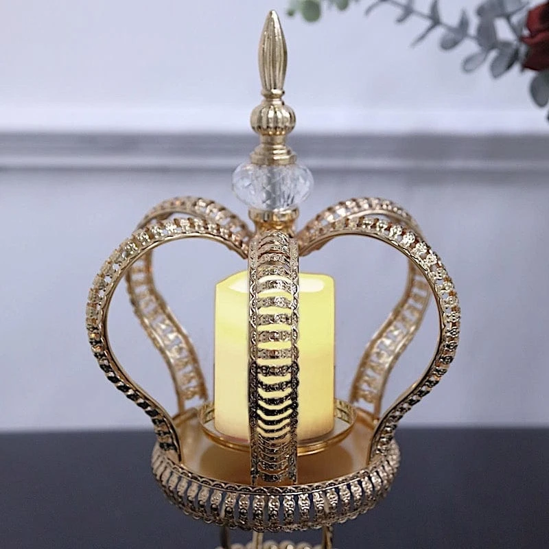 Metal Crown Spiral Pillar Candle Holder Stand Centerpiece - Gold 17 Metal Crown Spiral Pillar Candle Holder Stand Centerpiece - Gold - Image 15