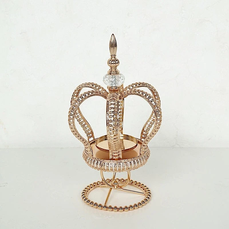 Metal Crown Spiral Pillar Candle Holder Stand Centerpiece - Gold 9 Metal Crown Spiral Pillar Candle Holder Stand Centerpiece - Gold - Image 7