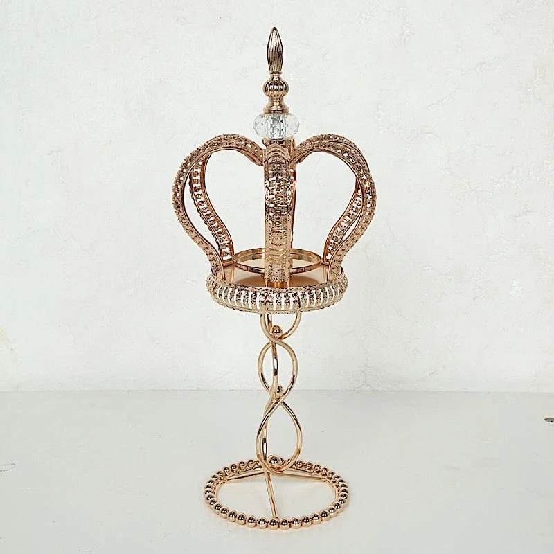 Metal Crown Spiral Pillar Candle Holder Stand Centerpiece - Gold 21 Metal Crown Spiral Pillar Candle Holder Stand Centerpiece - Gold - Image 19