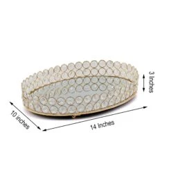 Metal Crystal Beaded Oval Mirror Serving Tray 35 Metal Crystal Beaded Oval Mirror Serving Tray -Optimal Home Decoration metal crystal beaded oval mirror serving tray 29041839046719