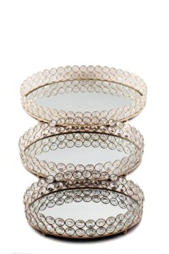 Metal Crystal Beaded Oval Mirror Serving Tray 33 Metal Crystal Beaded Oval Mirror Serving Tray -Optimal Home Decoration metal crystal beaded oval mirror serving tray 29042864554047