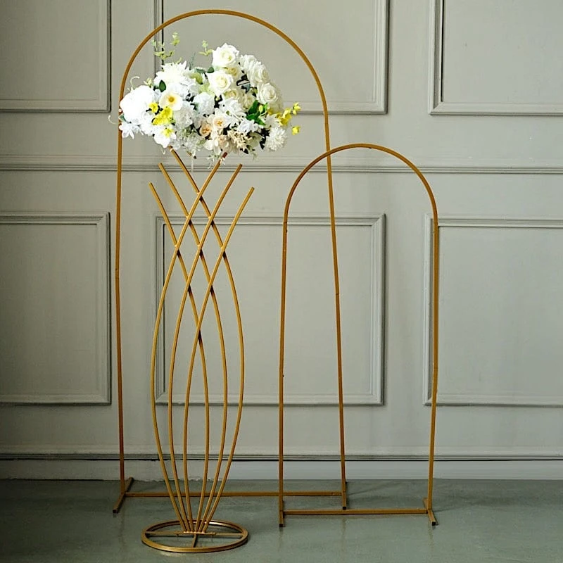 Metal Flower Display Stand Mermaid Tail Design Wedding Centerpiece - Gold 16 Metal Flower Display Stand Mermaid Tail Design Wedding Centerpiece - Gold - Image 14