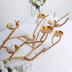 Metal Manzanita Tree Branch Candelabra Candle Holders - Gold -Optimal Home Decoration metal manzanita tree branch candelabra candle holders gold 29713256874047