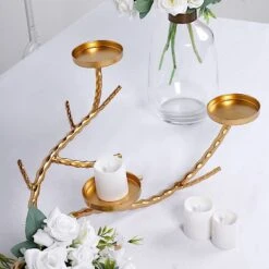 Metal Manzanita Tree Branch Candelabra Candle Holders - Gold -Optimal Home Decoration metal manzanita tree branch candelabra candle holders gold 29713260052543