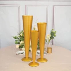 Metal Trumpet Wedding Flower Vase -Optimal Home Decoration metal trumpet wedding flower vase gold 29031968833599