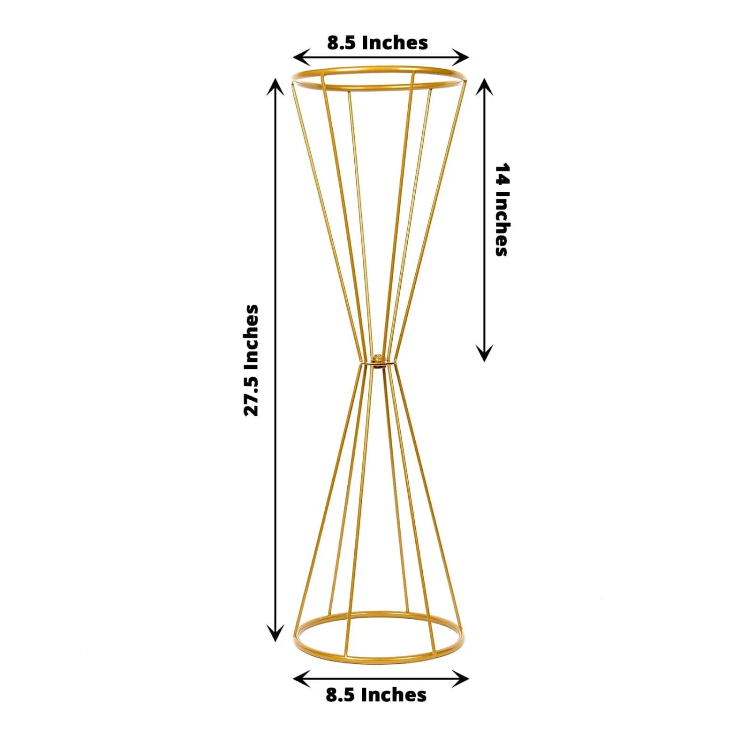 Reversible Geometric Metal Flower Stands Pedestals Centerpieces - Gold 4 Reversible Geometric Metal Flower Stands Pedestals Centerpieces - Gold - Image 2