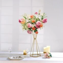 Reversible Geometric Metal Flower Stands Pedestals Centerpieces - Gold 25 Reversible Geometric Metal Flower Stands Pedestals Centerpieces - Gold -Optimal Home Decoration reversible geometric metal flower stands pedestals centerpieces gold 29553090363455