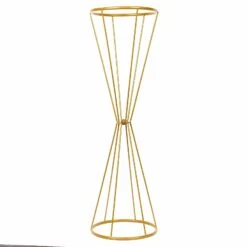 Reversible Geometric Metal Flower Stands Pedestals Centerpieces - Gold