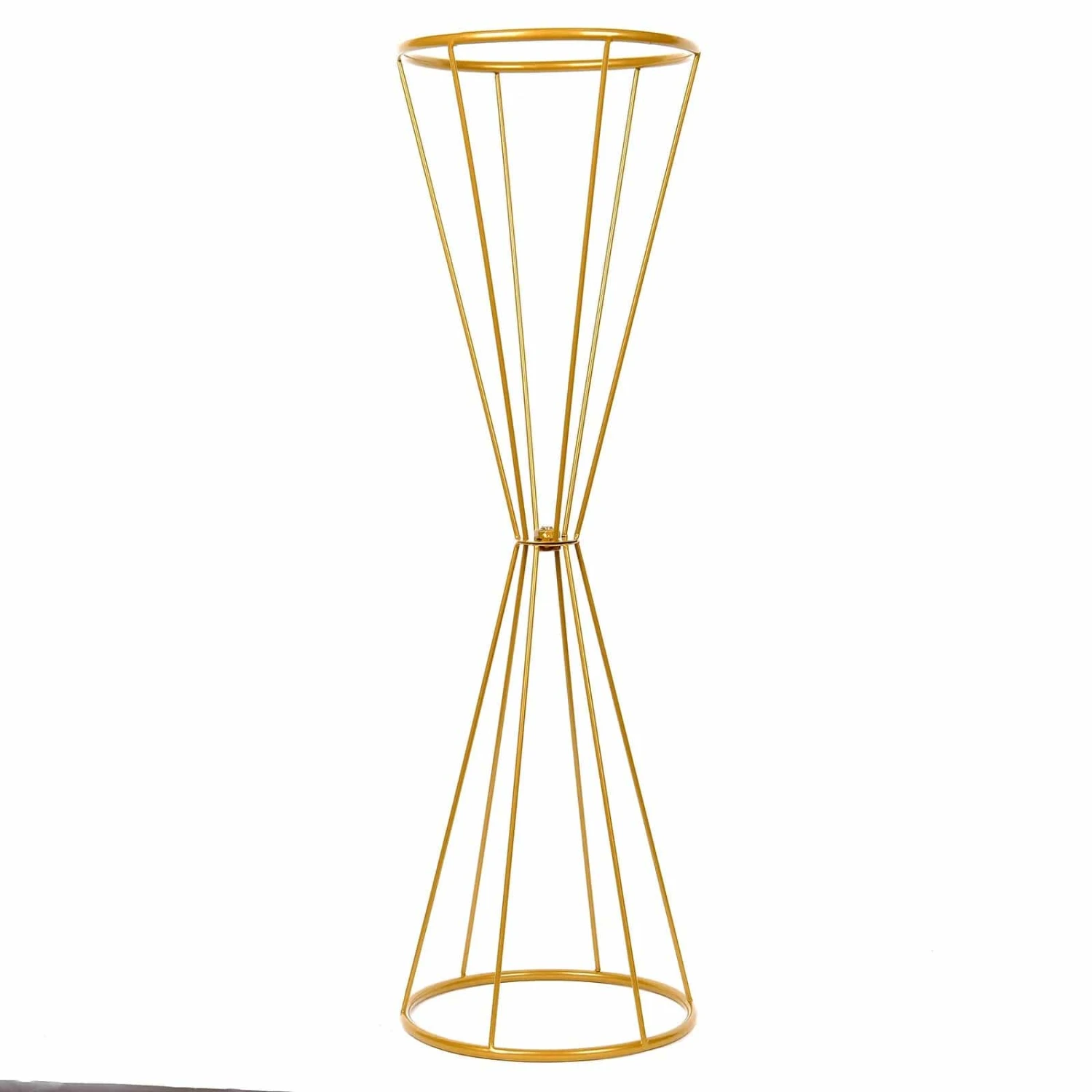 Reversible Geometric Metal Flower Stands Pedestals Centerpieces - Gold 3 Reversible Geometric Metal Flower Stands Pedestals Centerpieces - Gold